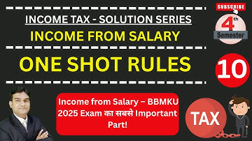Income Tax Important Questions | B.Com Semester 4 BBMKU 2025| Income from salary Notes| bbmku 2025|