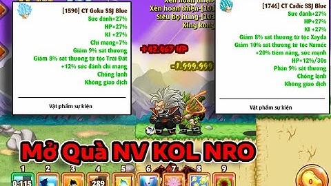 Ngọc Rồng Online | Nhận Quà Nhiệm Vụ KOL Được Những Gì, 140 Rada Ngọc Rồng + 100 Hộp Goku, Cadic Vip