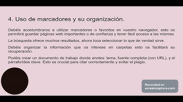 Videotutorial selección y búsqueda de información