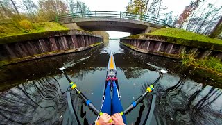 Head Cam Cam Single Sculling on the Water Row Along