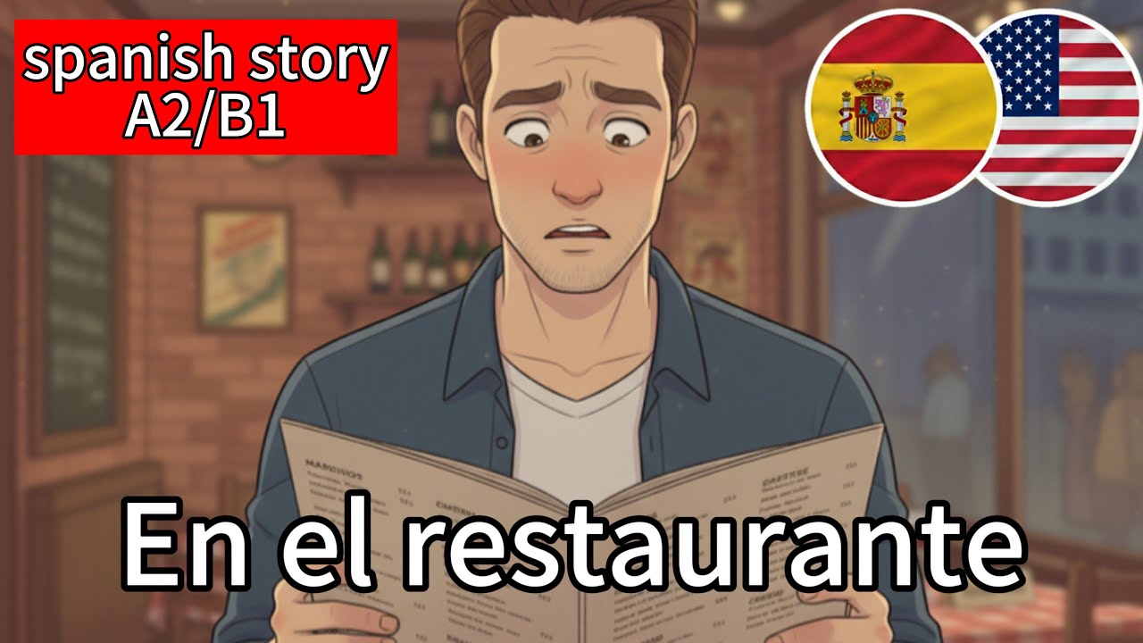 SPANISH LISTENING PRACTICE A2/B1 🇪🇸 | Learn Spanish Easy: Ordering at the Restaurant