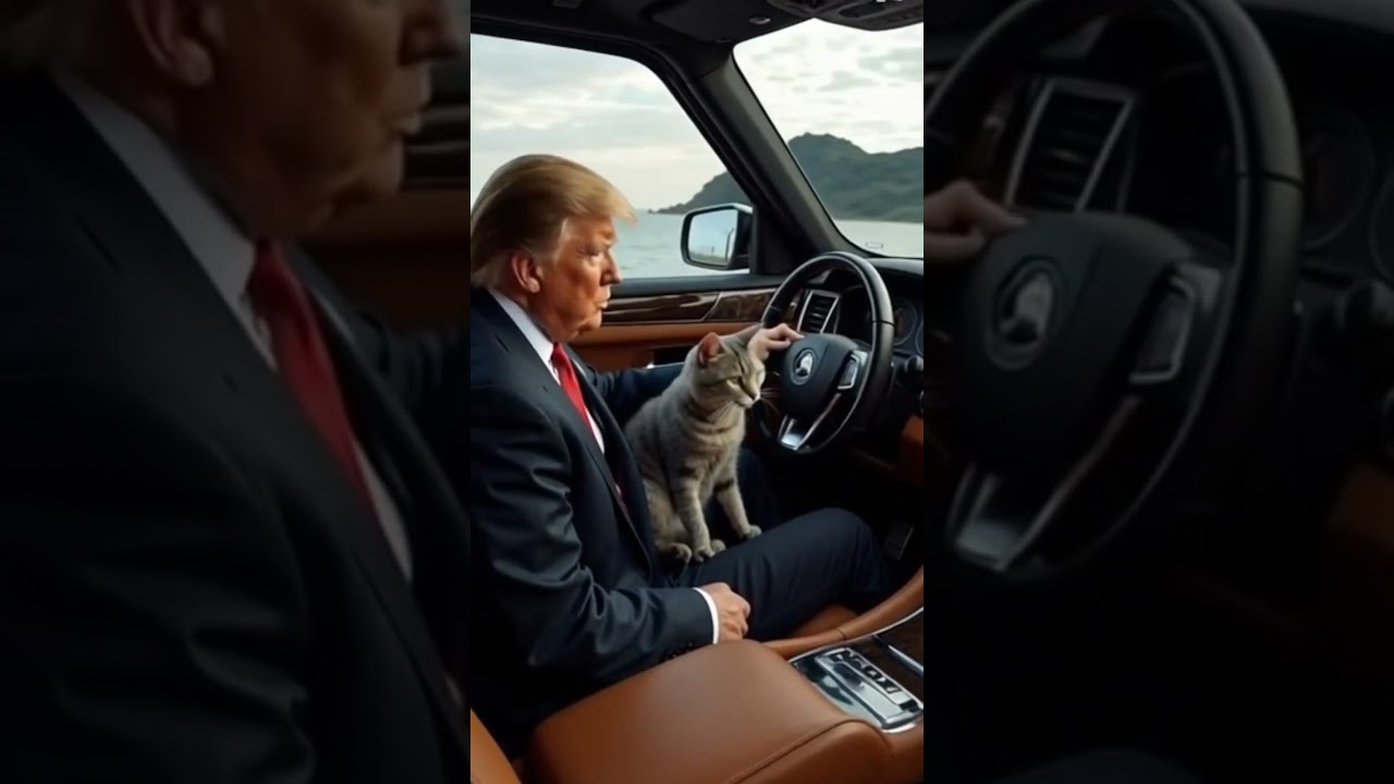 Donald Trump and His Cat Travel the World in a Luxury Car! 🌍🚗🐱