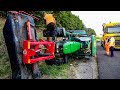 BERGING : John Deere tractor op zijn kant (starten en lopen) 🚜