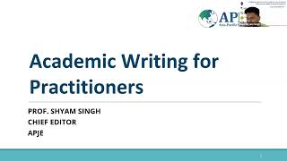 SLEvA Webinar # 45 How to write an academic paper based on practical experience