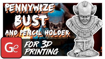 Pennywise Pencil Holder Bust 3D Miniature | Presentation by Gambody
