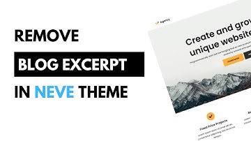 How To Remove The Blog Post Excerpt In Neve Wordpress Theme | Wordpress Tutorial