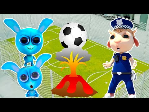 Football Field and Ball Games🐰🌋👮‍♂️Volcano Eruption and Lava🐰🌋How Can We Escape from the Trap?