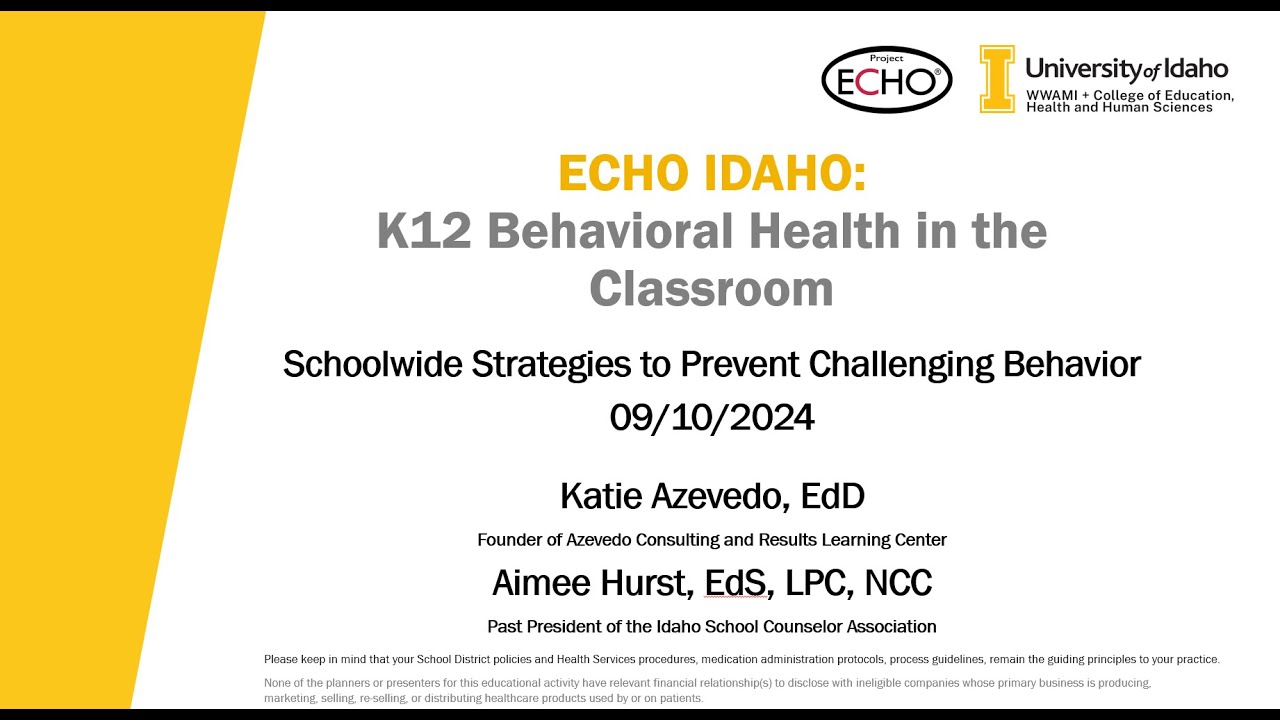Schoolwide Strategies to Prevent Challenging Behavior - 09/10/2024 ...