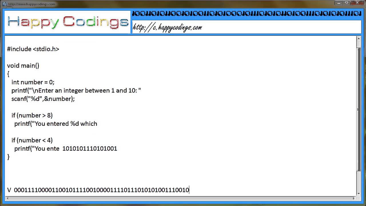 A simple example of the if statement c code example - YouTube