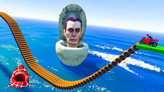 NEW EPIC RAGDOLLS - All Superheroes on Spider Shark bridge VS Skibidi Toilet in GTA V