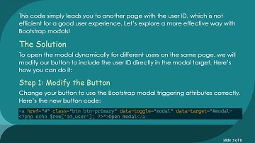 How to Open a Bootstrap Modal with Dynamic User ID using PHP