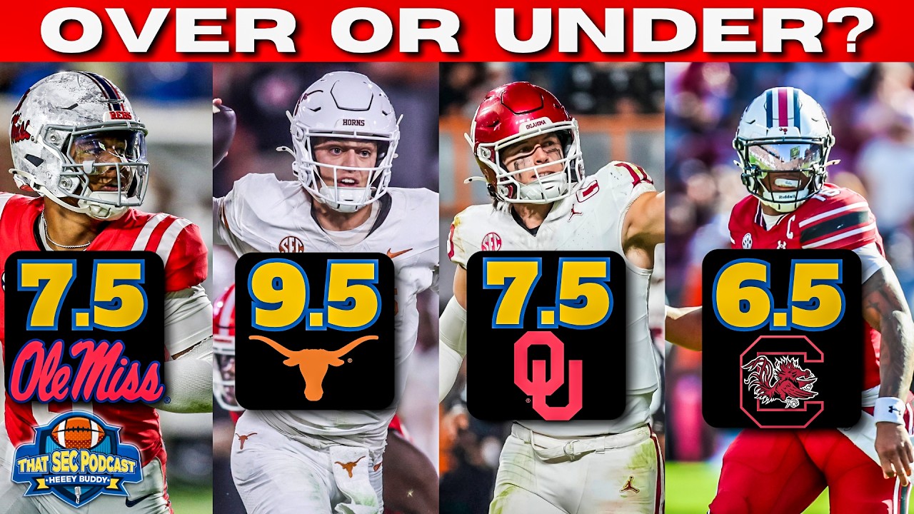Most Confident SEC Football Over/Under Win Totals for 2026