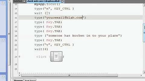 Check web cam and email a screenshot sikuli python