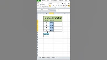 HARMEAN Function in Excel | Harmonic Mean Calculation in Excel #exceltips