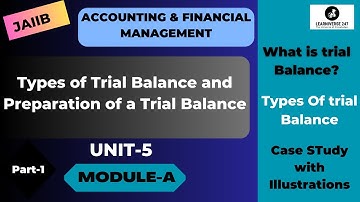 UNIT-5 | PART-1 | MODULE A | AFM | Trial Balace, Rectification of errors | JAIIB PAPER - 2