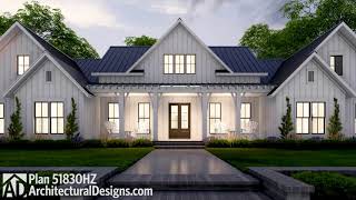 3000 Sq Ft Modern Farmhouse Plan 51830HZ with 4 Bedrooms   Walkthrough Tour