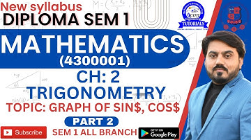 TRIGONOMETRY FOR DIPLOMA SEM 1  || SEM 1 MATHEMATICS CHAPTER 2 || PART 2 || TRIGONOMETRY GRAPH #gtu