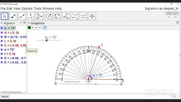ANGLE MEASUREMENT BY PROTACTOR USING GEOGEBRA