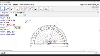 ANGLE MEASUREMENT BY PROTACTOR USING GEOGEBRA