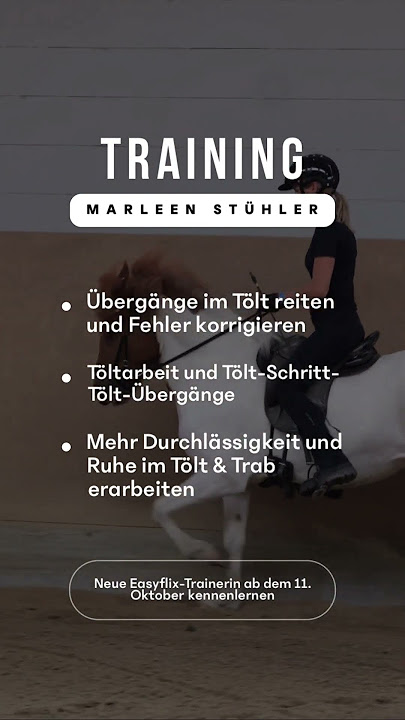 Reel: Neue Trainerin im Sattel: Willkommen bei Easyflix, Marleen Stühler