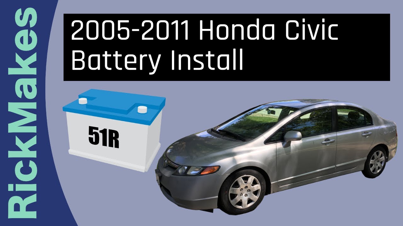 2005-2011 Honda Civic Battery Install - YouTube