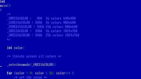 Writing FreeDOS programs in C (graphics mode)