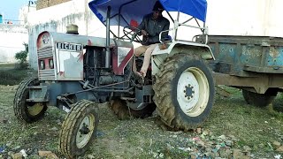 Eicher 242 Tractor With Full Loaded Trolley Of 2000 Brick's Pulling Very Easily