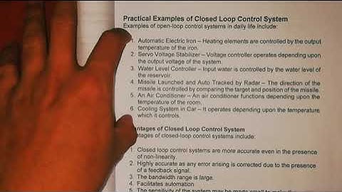 CLOSED LOOP CONTROL SYSTEM ADVANTAGE & DISADVANTAGE EE3A