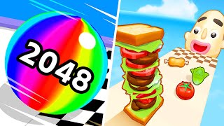 Ball Run 2048 | Sandwich Runner - All Level Gameplay Android,iOS - TERA NEW APK UPDATE