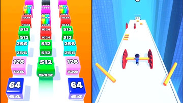 ✅Jelly Run 2048 🆚 Roof Rails || jelly Run 2048 games | roof rails games|