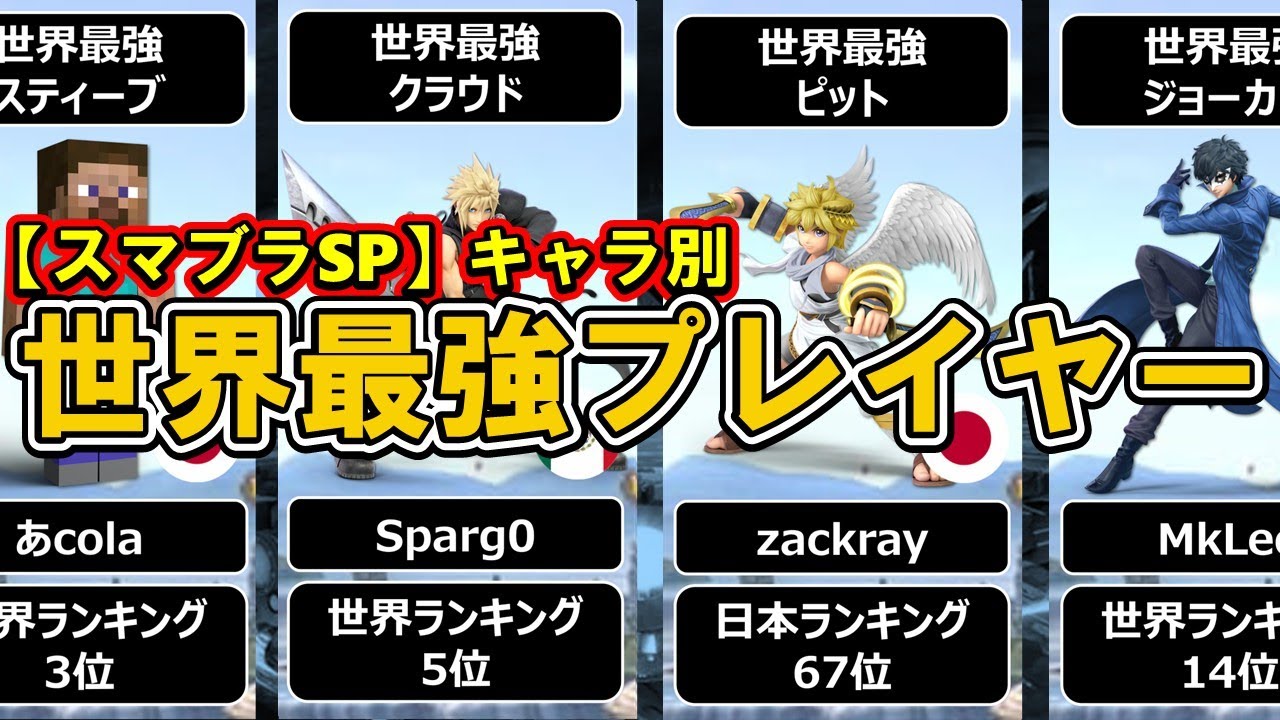 【スマブラSP】全キャラの世界最強プレイヤーをまとめてみた