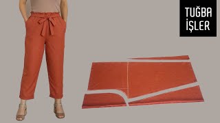 Belted Paperbag Trousers Cutting and Sewing | Tuğba İşler