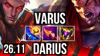 VARUS vs DARIUS (TOP) | EUW Diamond | 26.11