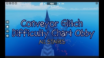 Conveyor Glitch Difficulty Chart Obby [ALL STAGES]