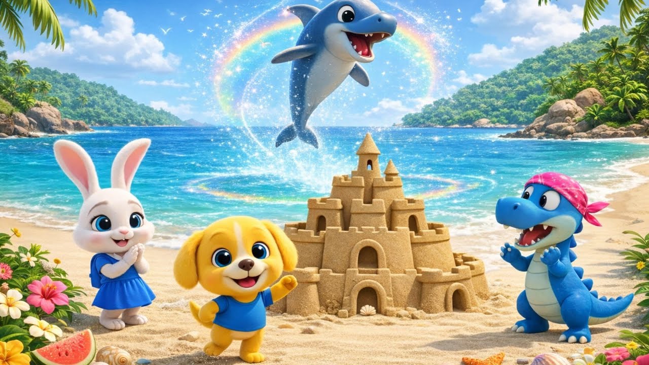 Sand Castle Rabbit White Rabbit’s Sandcastle vs Dino’s Splashes! cartoon - YouTube