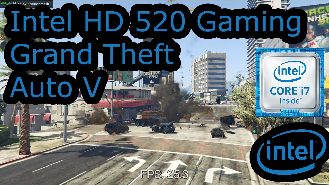 Intel HD 520 Gaming - Grand Theft Auto V - Skylake i3-6100U, i5-6200U,  i7-6500U, Surface 4 Pro - YouTube