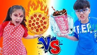 annie hot vs cold food challenge with harry