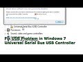 Fix USB Problem in Windows 7 Universal Serial Bus USB solution