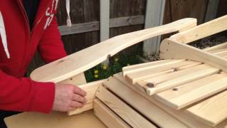 Demonstration of how to attach the Arms to Adirondack Folding Chair, http://adirondack-chair-kit.co.uk.