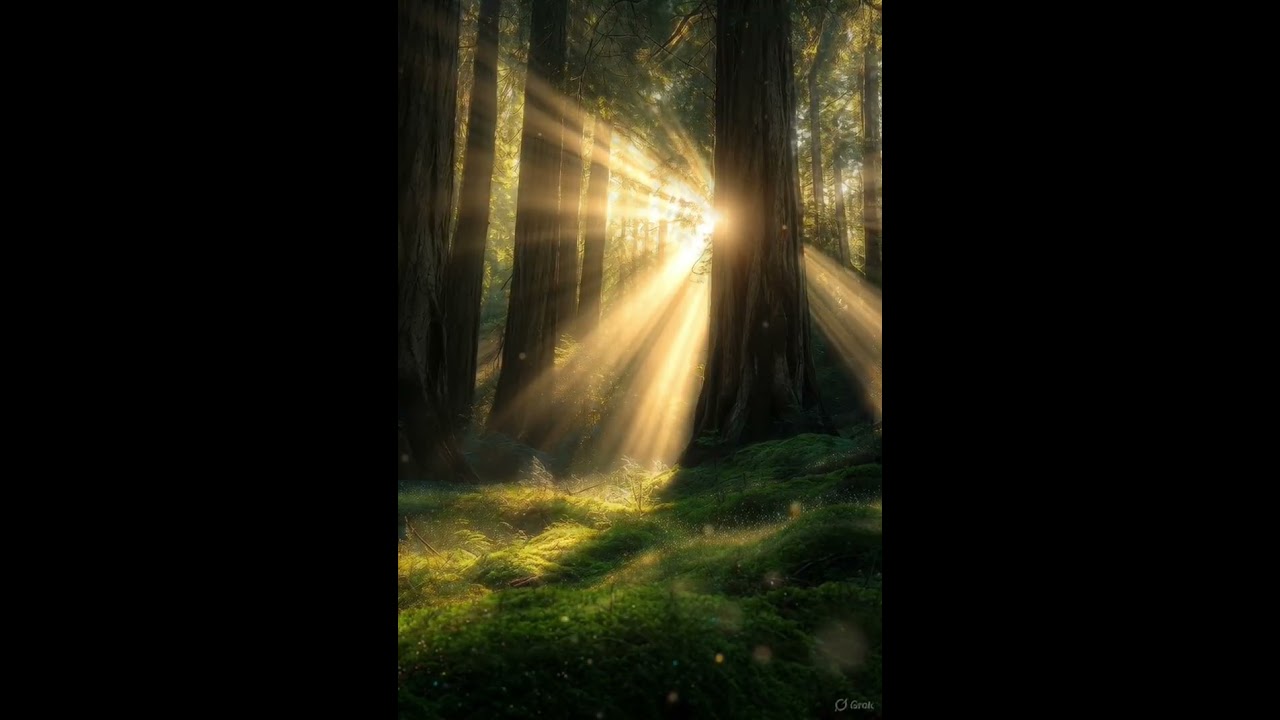 432Hz Healing Frequency + Gentle Birds • 1 Hr Magical Redwood Forest Meditation • Yoga, sleep, study