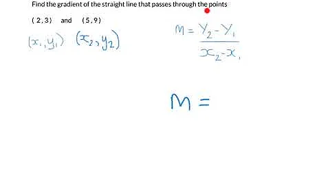 Calculating the Gradient of a straight line, if given 2 points.