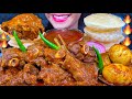 ASMR SPICY MUTTON CURRY, EGG CURRY, LUCHI:PURI, CHILI MUKBANG MASSIVE Eating Sounds