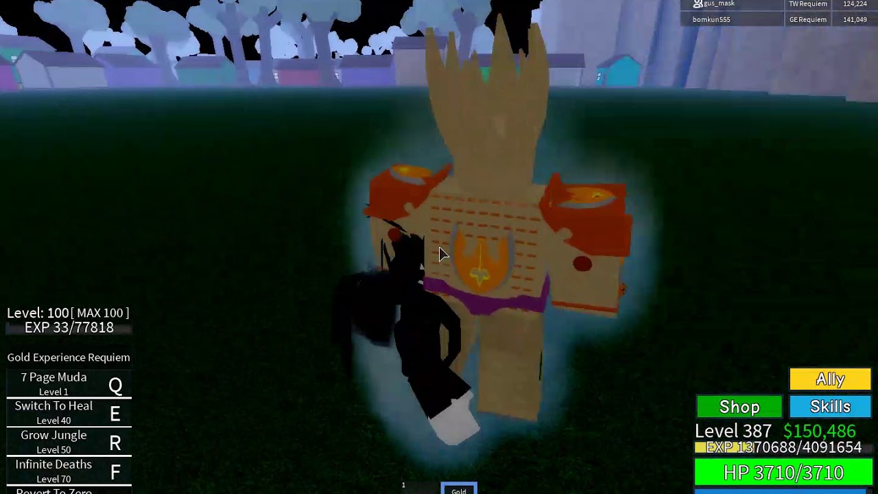 Jojo Blox ร ว ว Gold Experience พร อมว ธ ทำให เป น Requiem Youtube - roblox jojoblox ร ว ว ge gold experience ger gold experience