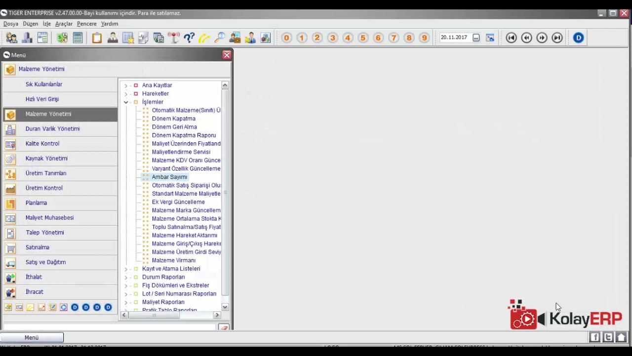 Ambar Sayımı Nasıl Yapılır? (Logo Tiger Enterprise)