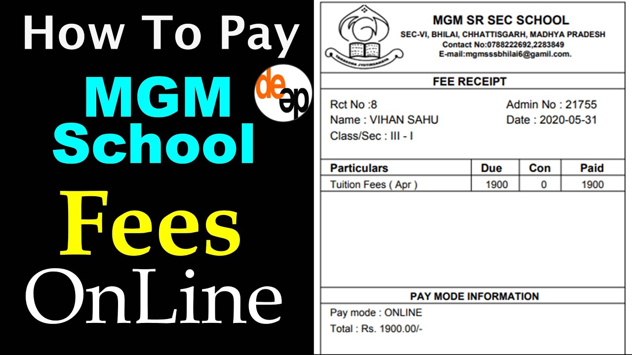 How to pay MGM School Fees Online // MGM स्कूल फीस Online भुगतान कैसे