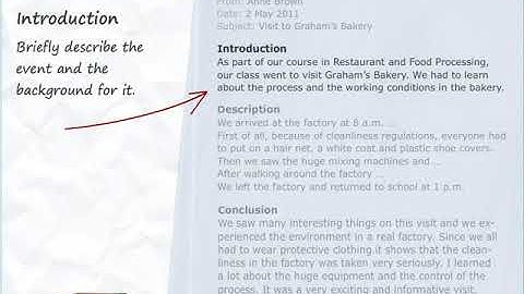 how to write Report For A Task Or An Event? (Perspective)