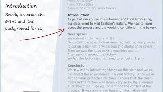 how to write Report For A Task Or An Event? (Perspective)