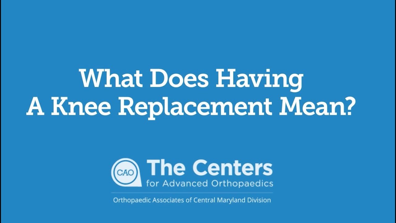 Dr Sam Sydney What Does Having A Knee Replacement Mean YouTube