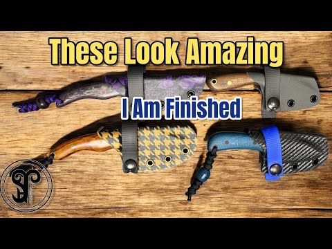 Finishing Up EDC Fixed Blade Knife Builds - Sheaths and Beads and Sharpening