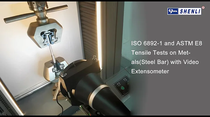 ISO 6892-1 and ASTM E8 Tensile Tests on Metals(Steel Bar) with Video Extensometer